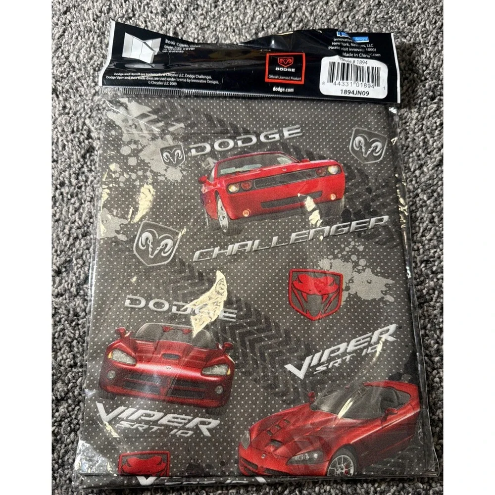 Dodge Viper Stretchable Fabric Book Cover NEW for Books Larger Than 10